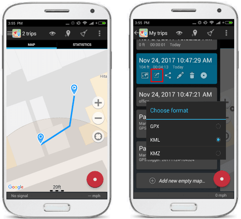 Geo tracker for Android to log gps