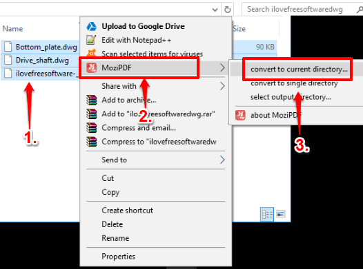 MoziPDF dwg to pdf