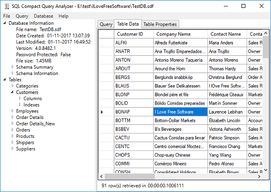 SQL Compact Query Analyzer