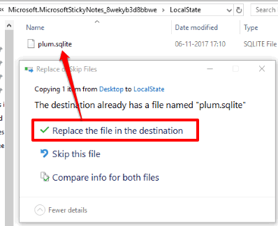 replace plum.sqlite file to import sticky notes in second pc