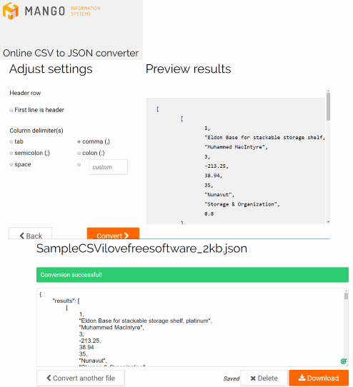 Online CSV to JSON Converter