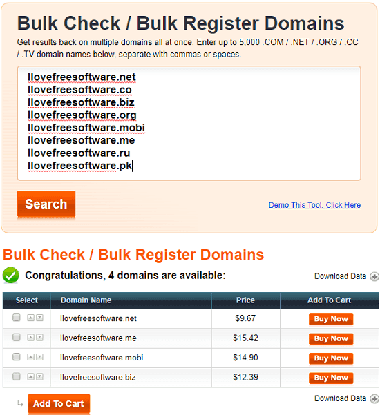 Registering names. Check domain name.