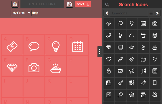 Glyphter: icon font generator