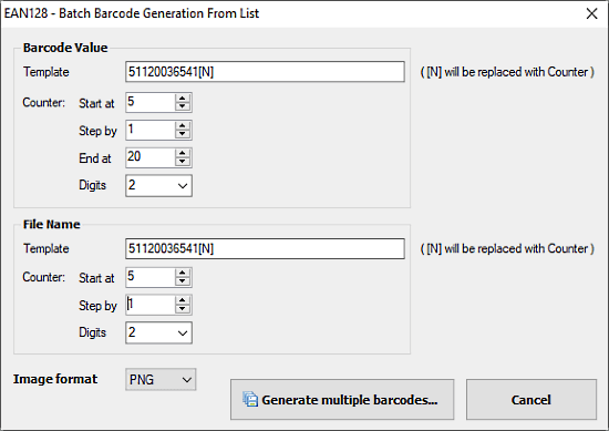 batch barcode generator template