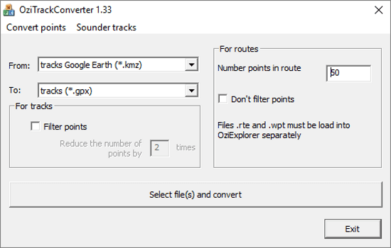 OziTrack KMZ to GPX Converter