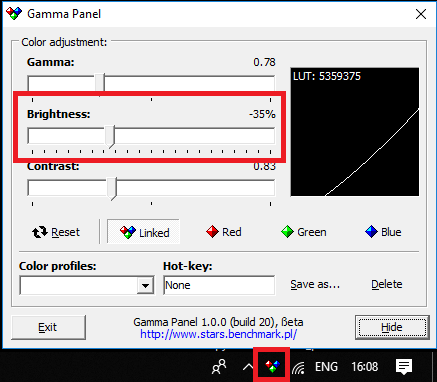 Gamma Panel free brightness control slider windows 10