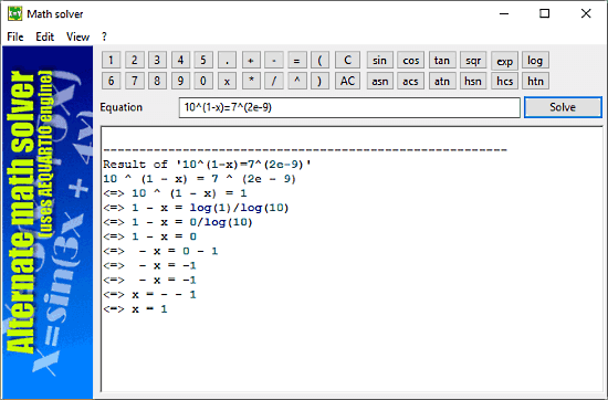 Math Solver: exponential equation calculator