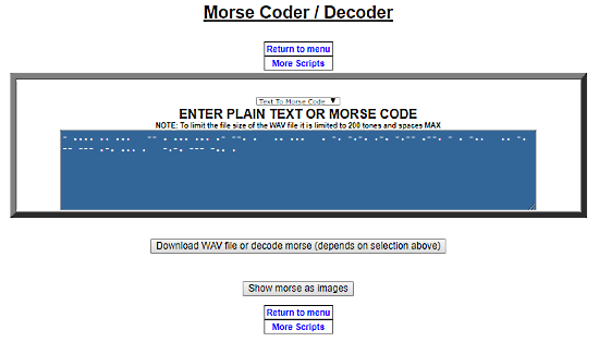 Webnet77: morse code audio generator