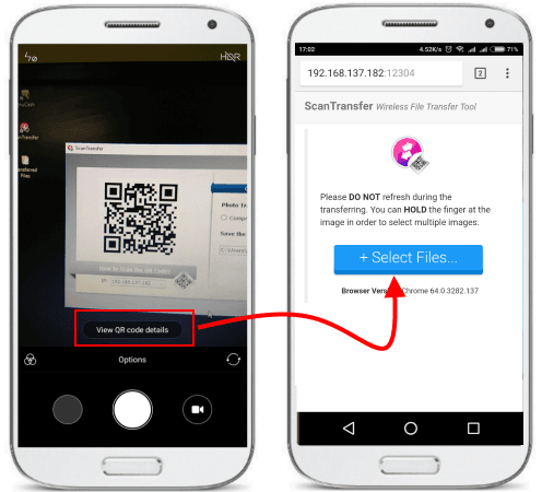 Transfer Photos, Videos from Phone to PC by Scanning QR Code