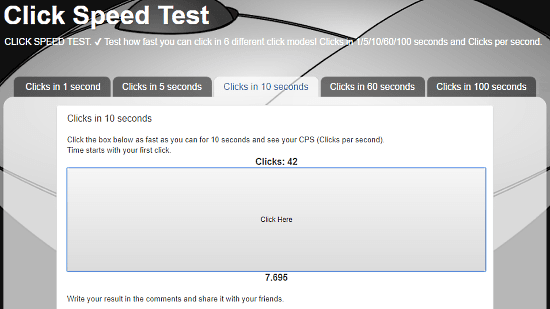 Click Speed Test – Check Your Clicks Per Second