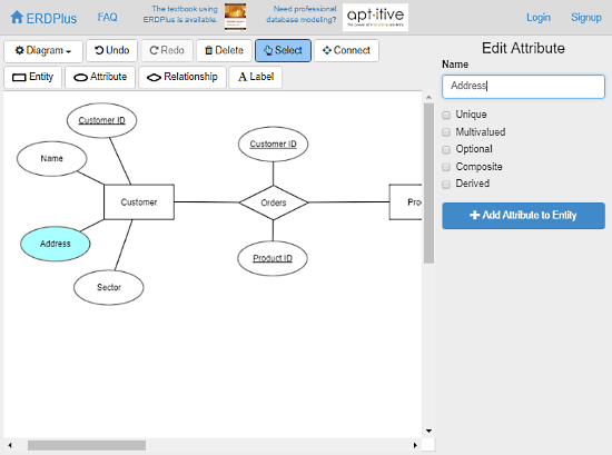 Er диаграмма в draw io