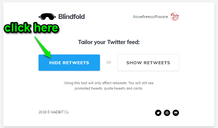 click hide retweets button