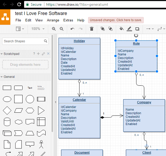 Er диаграмма в draw io