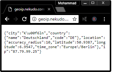 Geoip api by Nekudo free