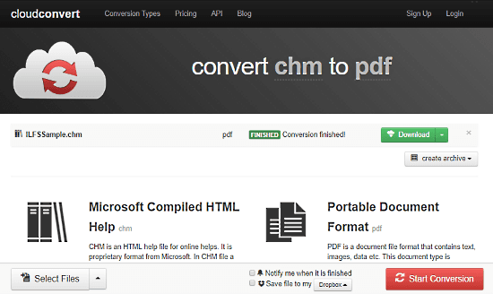 change chm to pdf