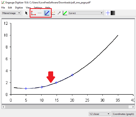 engauge digitizer log scale