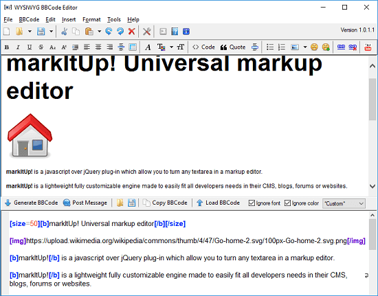 Free WYSIWYG BBCode Editor for Windows BBCeditor