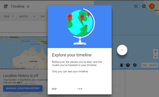 Timeline in google maps