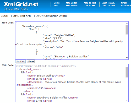 XmlGrid.net interface