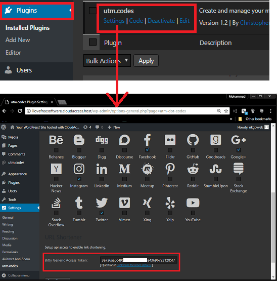 install activate UTM Codes plugin in WordPress