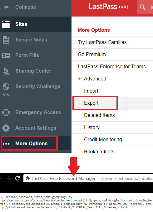 LastPass Export