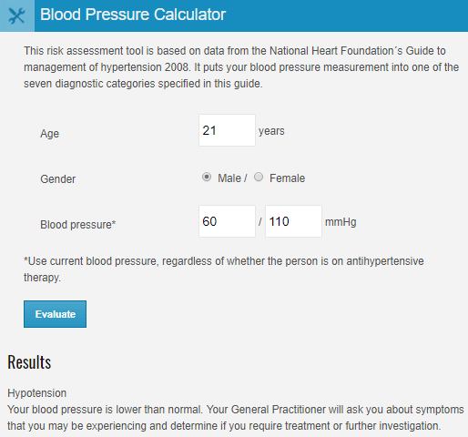 myVMC blood pressure calculator