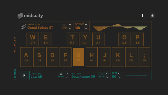 free online virtual MIDI keyboard