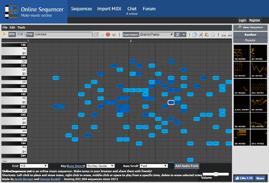 web piano midi