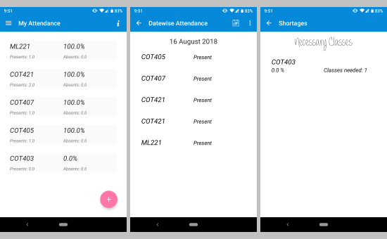 attendance manager app for students