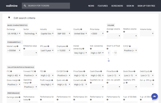 custom stock screening online