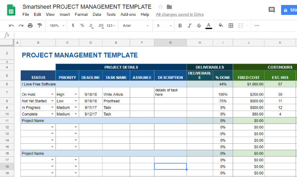 5 Free Project Management Templates For Google Sheets