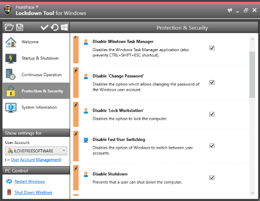 FrontFace Lockdown Tool