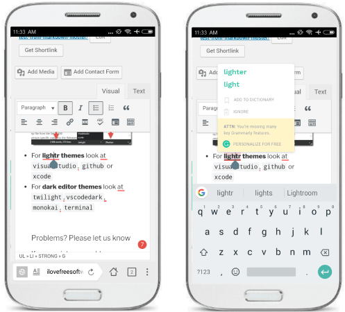 grammarly extension for android