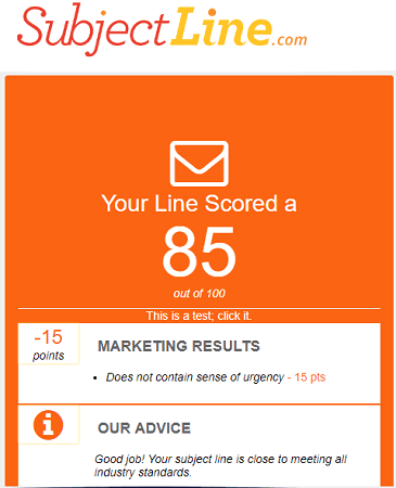 Email Subject Rating Tool to test Email Subject Line for Spam