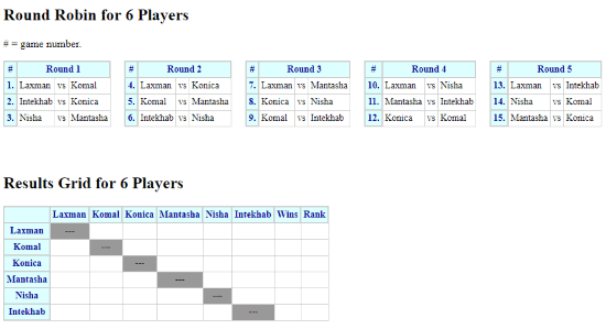 Round Robin Generator 