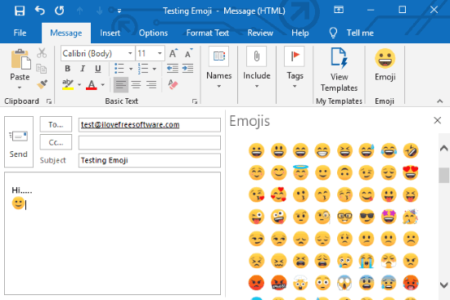 Free Emoji Add-in for Outlook Desktop to Send Emoji in Emails