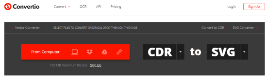 Online CDR to SVG converter