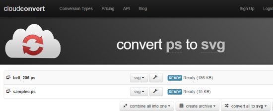 Online convert PS to SVG file