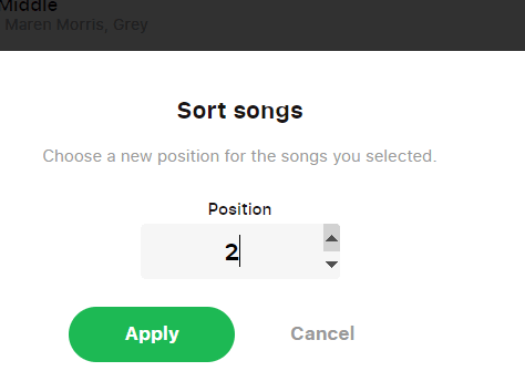 enter sort position