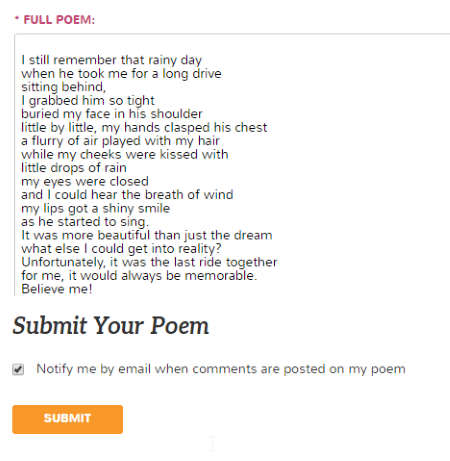 Publish poem online