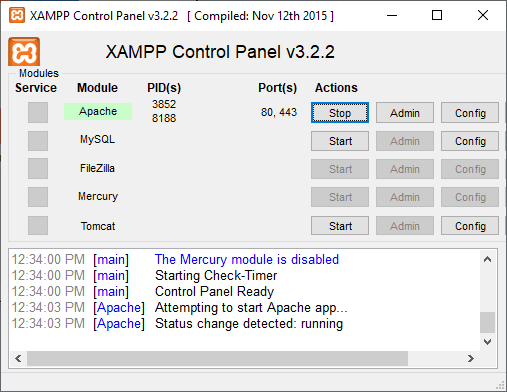 start xampp for kanboard