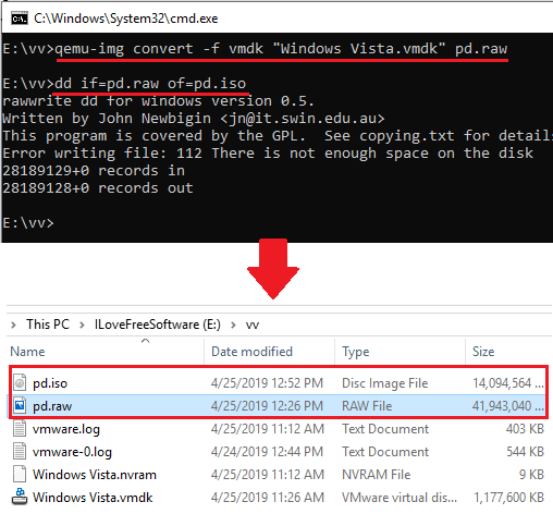 how to convert vmdk to iso in linux