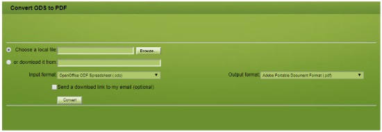 Convert ODS to PDF online