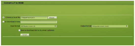 Online LIT to MOBI Converter