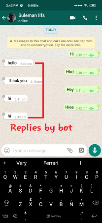 Whatsapp Auto Reply Bot to reply to messages