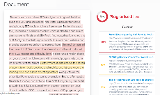 plagiarism checker free online accurate with percentage