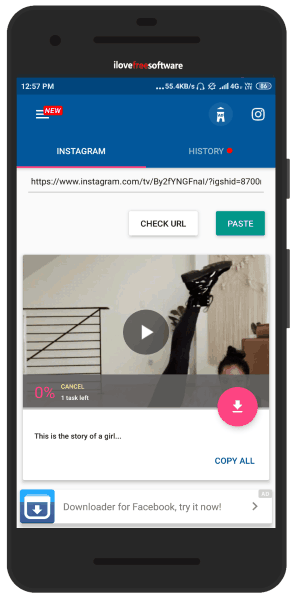 Download IGTV videos