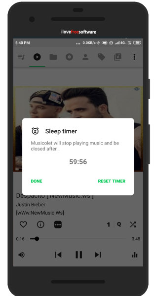 Android Music Player with Sleep Timer