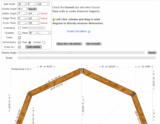 shed roof rafter span calculator