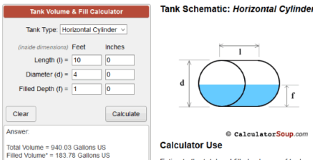 vertical tank volume calculator excel